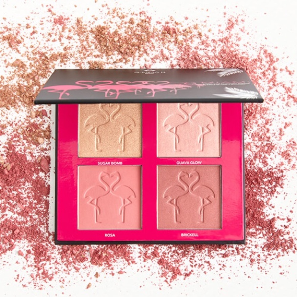 Shaina B Miami Mini Blush & Highlight Palette NWOB Three Blushes + One Brozer